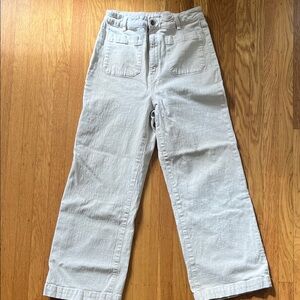 Rolla's Cream High Rise Wide Leg Patch Pocket Pants Jeans Size 10 Aussie Size 14